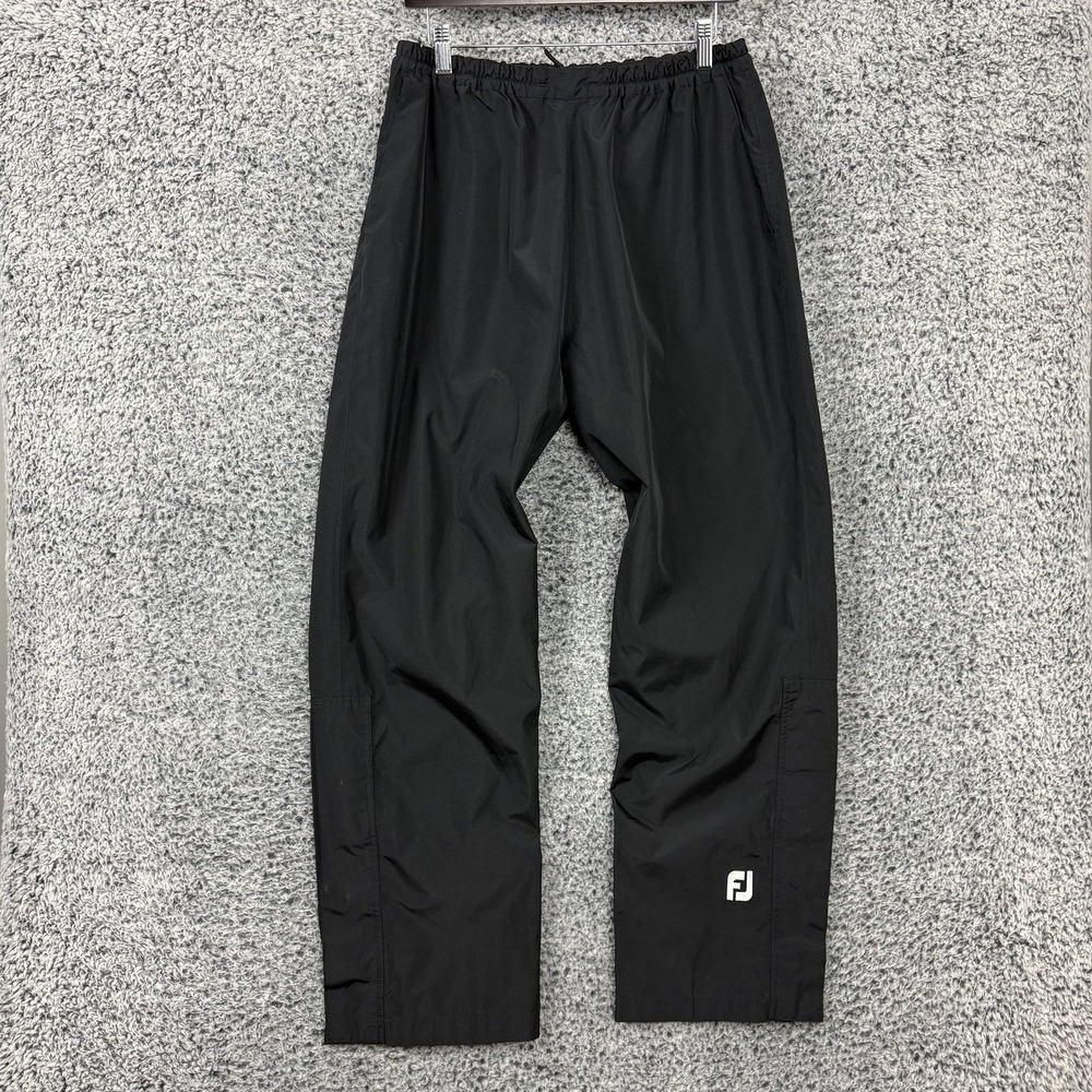 FootJoy DryJoys Pants Mens Medium Black Waterproof Golf Wind Rain Shell Lined